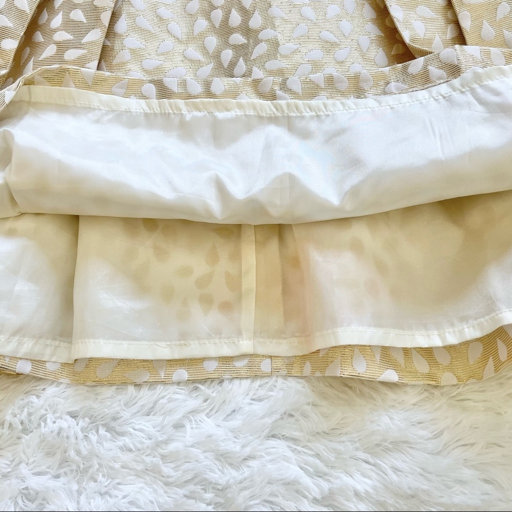 SHOSHANNA GOLD/WHITE TEAR DROP DRESS SIZE SMALL FEMININE PRETTY DATE COCKTAIL - Picture 6 of 11